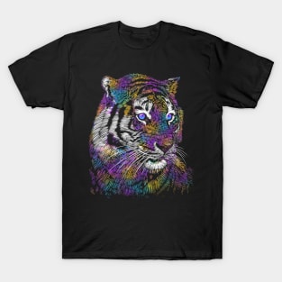 Rainbow realistic Tiger T-Shirt